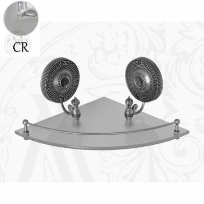 Полка с галереей угловая MIGLIORE Montecarlo 31586, стекло/хром