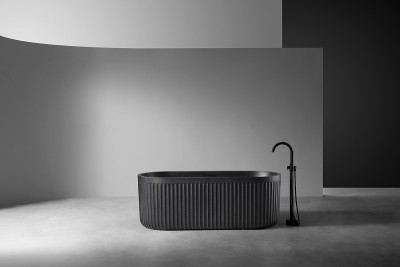 Ванна из искусственного камня Abber Stuttgart 170x75 AM9925B черная матовая овальная