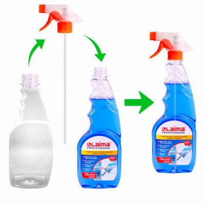 Средство для мытья стекол и зеркал 500 мл LAIMA PROFESSIONAL, сменный блок, 606739