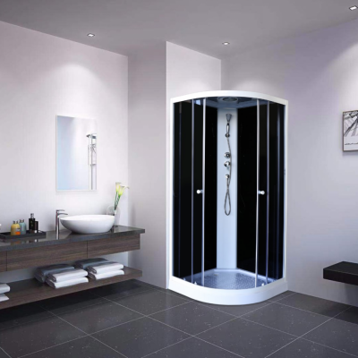 Душевая кабина Parly Classic Эконом EC93 90х90х215см, сектор, черный