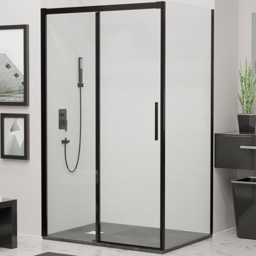 Душевой уголок RGW Leipzig LE-41B 180х100 34124108-014 прозрачный профиль черный прямоугольный