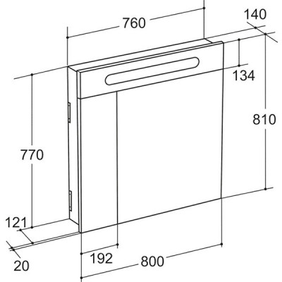Roca Victoria Nord ZRU9000033 зеркальный шкаф 80 см