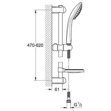 Grohe Euphoria 27232001 душевой гарнитур Champagne 60 см, хром