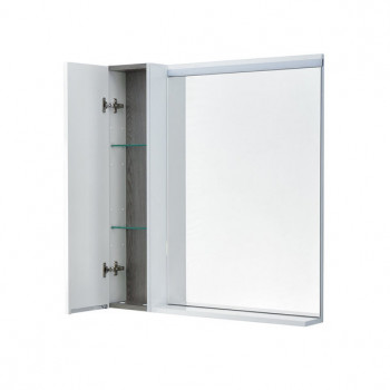 Зеркальный шкаф Aquaton Рене 80 белый, грецкий орех (1A222502NRC80), для ванной