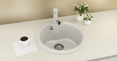 Кухонная мойка Ulgran Classic U-102-302 круглая 480х480х210 одна чаша песочная