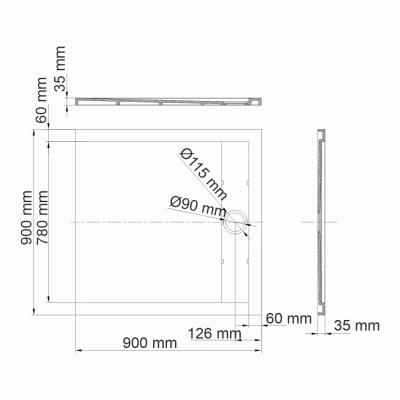 Душевой поддон Wasserkraft Mindel 85T03 квадратный 90 см, искусственный камень, белый