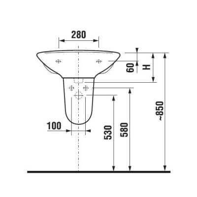 JIKA LYRA 8142710001049 раковина 55см х 45см, белая