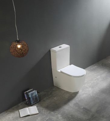 Унитаз напольный компакт SantiLine SL-5026 белый с бачком микролифт