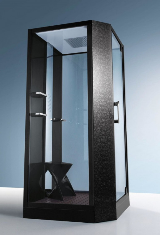 Душевая кабина Orans SR-89101RS черная, с баней