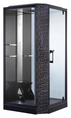 Душевая кабина Orans SR-89101RS черная, с баней