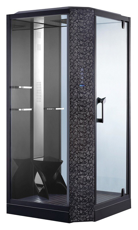 Душевая кабина Orans SR-89101RS черная, с баней