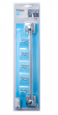 Планка FIXSEN Kvadro 5 крючков (FX-61305В-5), цвет хром