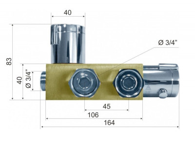 Kopfgescheit KR532 34D автоматический смеситель с терморегулировкой для подготовки теплой воды HD, хром