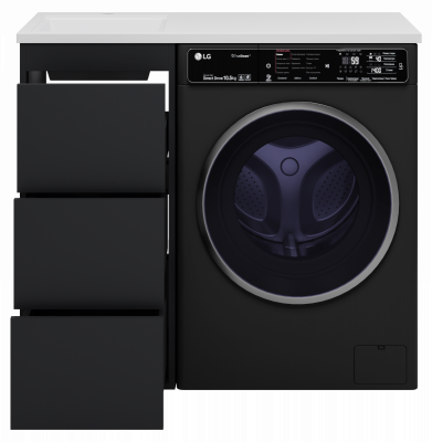 Тумба для раковины Brevita Grafit - 40 с 3 ящ. под стиральную машину GRA-01040-013Я