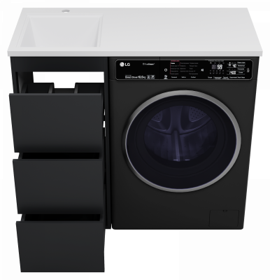 Тумба для раковины Brevita Grafit - 40 с 3 ящ. под стиральную машину GRA-01040-013Я