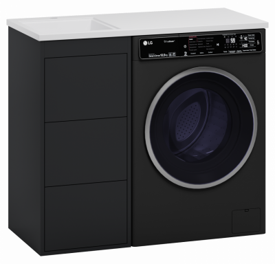 Тумба для раковины Brevita Grafit - 40 с 3 ящ. под стиральную машину GRA-01040-013Я