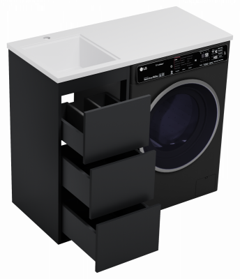 Тумба для раковины Brevita Grafit - 40 с 3 ящ. под стиральную машину GRA-01040-013Я