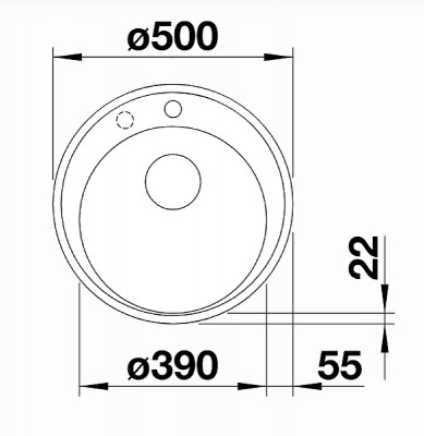 Мойка для кухни Blanco Riona 45 526095 черная ис-ный камень круглая