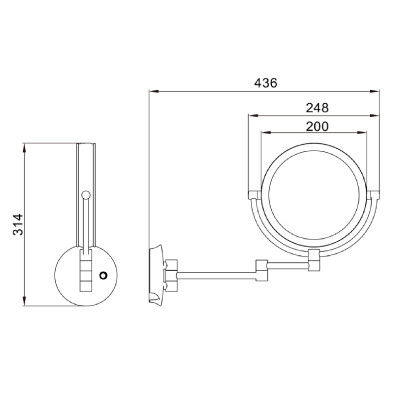 Зеркало косметическое JAVA S-M222L, сатин