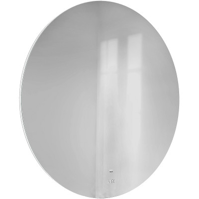 Зеркало в ванную Jorno Solo 100 Solo.02.100/W/RL с подсветкой с сенсорным выкл и часами округлое
