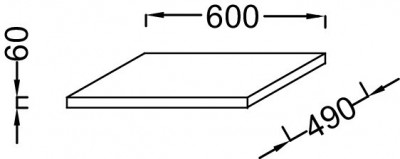 Столешница 60 см, без отверстия, темный камень, меламин с эффектом ламинации, Jacob Delafon «TERRACE» (EB1192-N06)