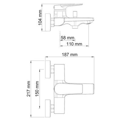 WasserKRAFT Lopau 3201 смеситель для ванны, хром