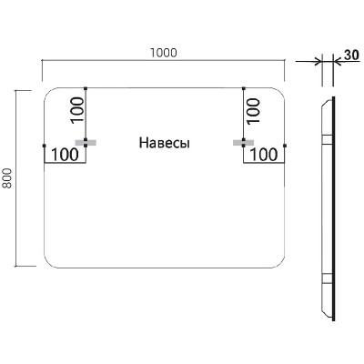 Зеркало в ванную Vincea 100 VLM-3VC100B-2 с подсветкой черное с сенсорным выключателем с подогревом и диммером