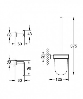 Набор аксессуаров GROHE Essentials Cube (3 предмета), хром (40757001)