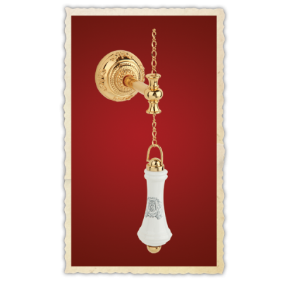 MIGLIORE Cristalia 20487 держатель цепочки высокого бачка Р=125 мм, золото (БЕЗ ЦЕПОЧКИ И РУЧКИ)