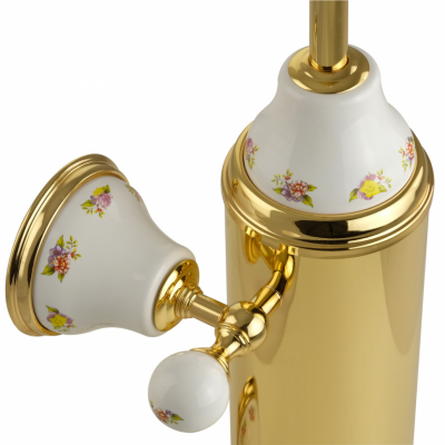MIGLIORE Provance 17693 ершик настенный с металлической колбой, керамика с декором/золото
