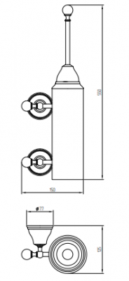 MIGLIORE Provance 17693 ершик настенный с металлической колбой, керамика с декором/золото