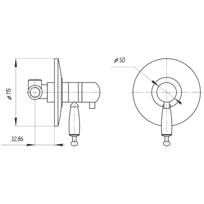 MIGLIORE Oxford 19101 смеситель для душа встраиваемый с термостатом, бронза