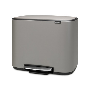 Brabantia Bo 121562 мусорный бак с педалью (11 л + 23 л), серый, с эффектом минерального напыления