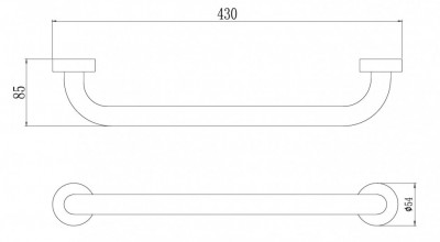 Поручень в ванную Savol S-010045 45 см нерж сталь хром