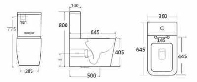Унитаз напольный BOGNERSAN BR-2201 безободковый с сиденьем (микролифт), белый