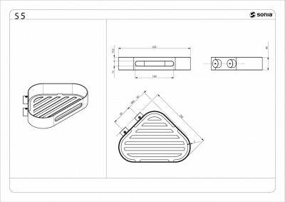 Полка корзина в ванную 225x40 мм Sonia Accessories 176519 угловая черная матовая