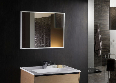 Зеркало в ванную Silver Mirrors Гуверт 100 LED-00002369 с подсветкой с подогревом с сенсорным выкл, диммером и часами