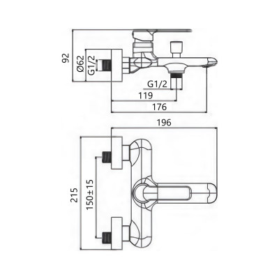 Смеситель для ванны Maretti Aria AR22RF845, хром