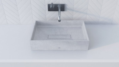 BetON WВ-606 Накладная раковина из бетона серого оттенка в стиле Лофт