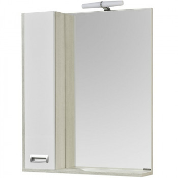 Зеркальный шкафчик в ванную Aquaton Бекка PRO 70 1A214702BAC20 с подсветкой белый дуб сомерсет