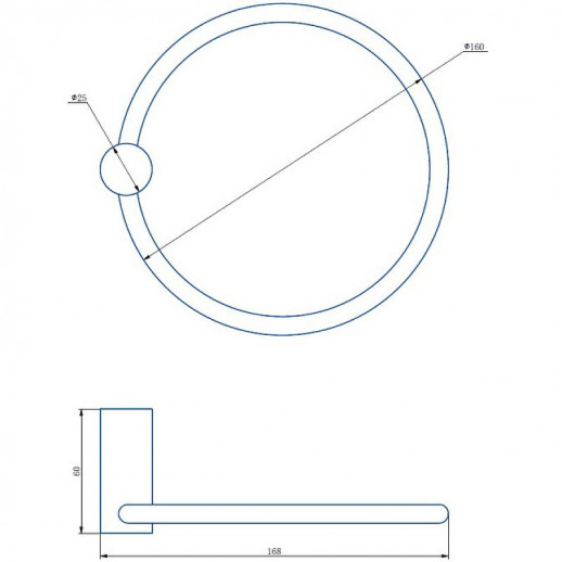 Кольцо для полотенец Haiba HB8404-7 (нерж сталь) черный