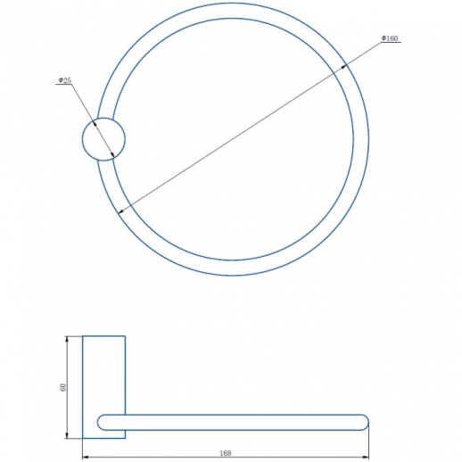 Кольцо для полотенец Haiba HB8404-7 (нерж сталь) черный