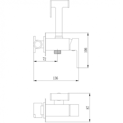 Гигиенический душ со смесителем Haiba HB5512 (латунь) хром
