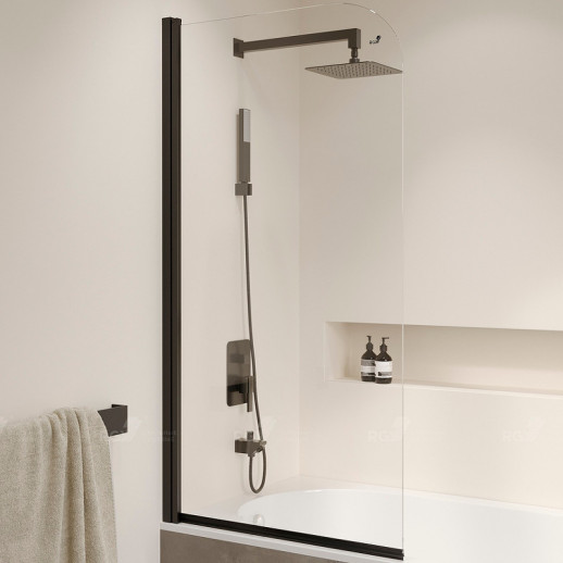 Шторка на ванну RGW Screens SC-109B 60х150 411110906-14 прозрачная профиль черный