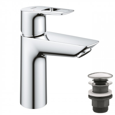 Смеситель для раковины GROHE BauLoop с нажимным донным клапаном, M-Size, хром (23886001)