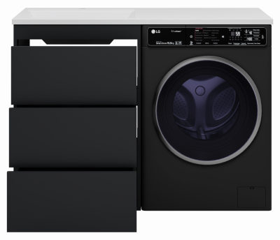 Тумба для раковины Brevita Grafit - 60 с 3 ящ. под стиральную машину GRA-01060-013Я