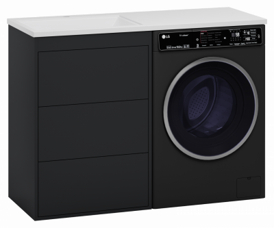 Тумба для раковины Brevita Grafit - 60 с 3 ящ. под стиральную машину GRA-01060-013Я
