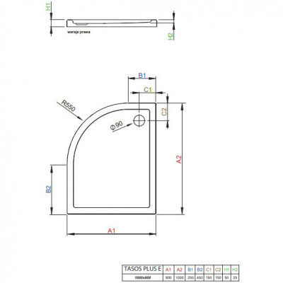 Акриловый поддон для душа Radaway Tasos Plus E 100x80 L STE1086-30L белый асимметричный