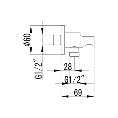 Подключение для душевого шланга Lemark (LM4885C) хром M1/2''