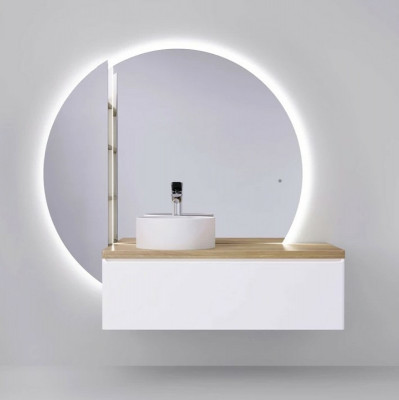 Зеркало в ванную Jorno Solis New 106 SolN.02.106/W/JR с подсветкой с бесконтактным выкл округлое